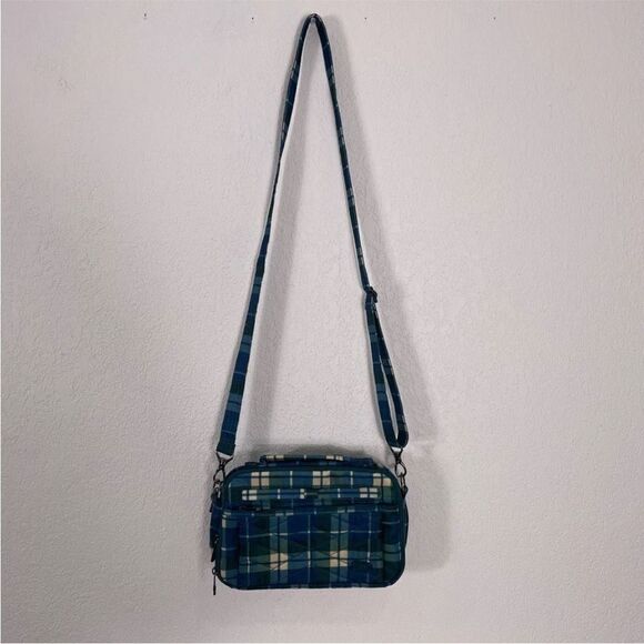 Lug Blue, Green, and Cream Plaid Crossbody Purse - Picture 1 of 12